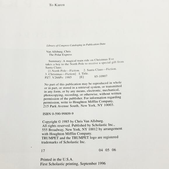 Vtg The Polar Express Book with The Caldecott Medal Trumpet Special Edition EUC - Picture 10 of 10